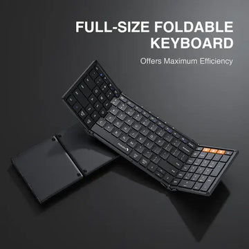 ProtoArc XK01 Foldable Wireless Bluetooth Keyboard with Numeric Keypad, Full-Size Travel Keyboards for iPad Tablet Smartphone Laptop PC Windows iOS Android, Sync Up to 3 Devices - Imported from UK